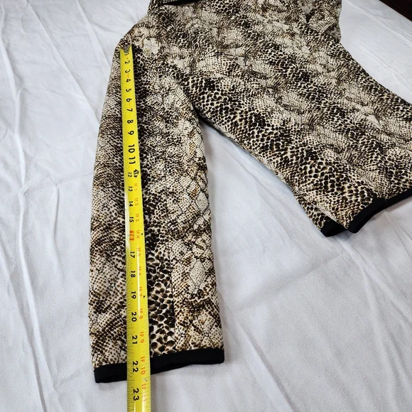 RQT Woman Black Beige Quilted Lightweight Boho Jacket Blazer Size M - Picture 6 of 12